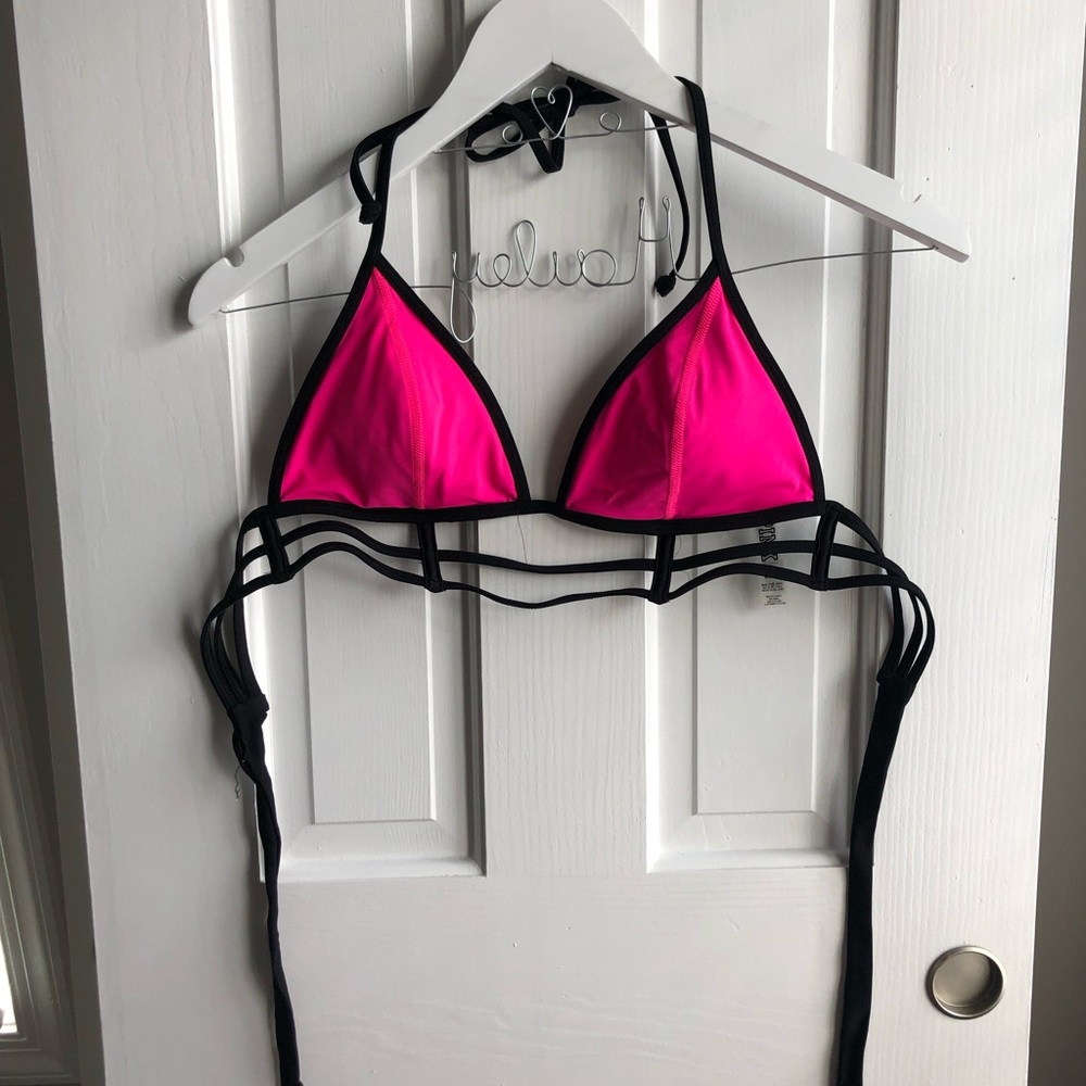 Victoria secret PINK bikini top pink and black